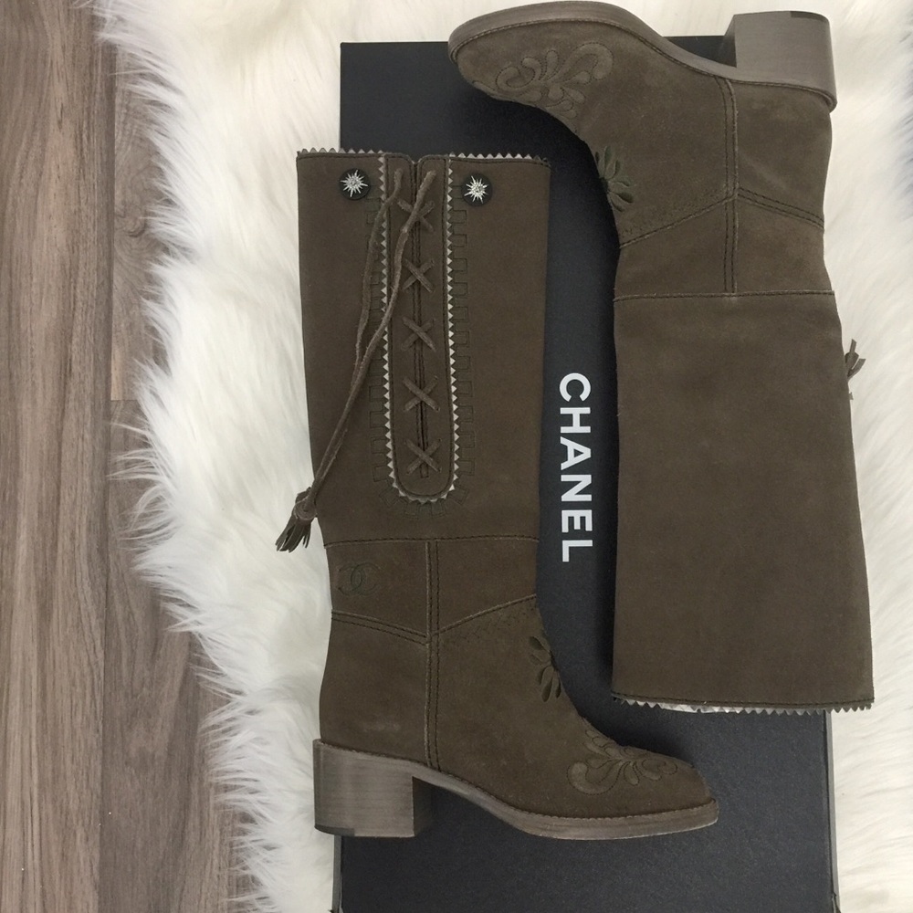 Tall Chanel Suede Boots - Picture 8 of 9